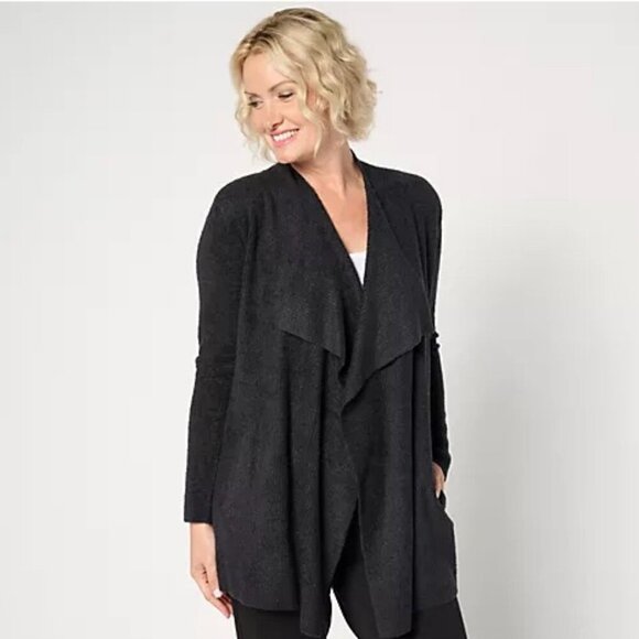 Barefoot Dreams Bamboo Chic Lite Knit Open-Front Sweater Stretch Small Medium - Picture 1 of 11